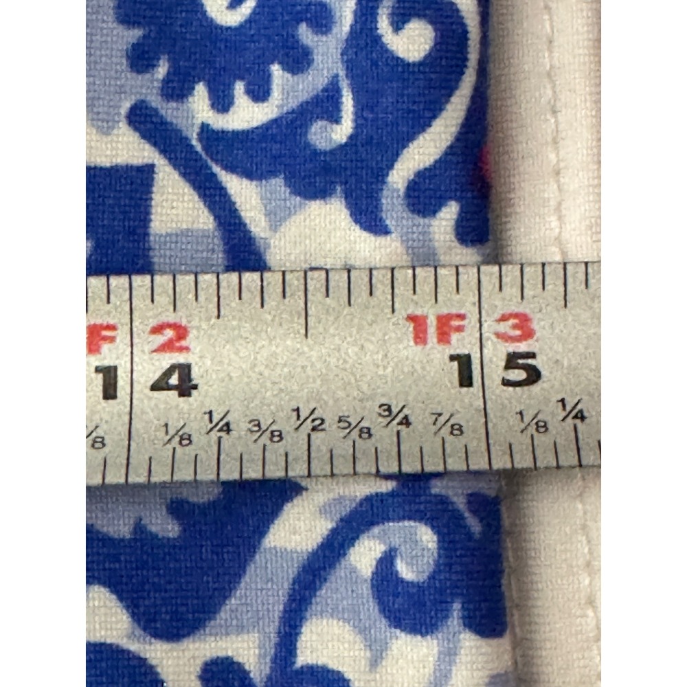 Tranquility by Curation+Clothing Blue White Damask Print A Line Skirt Medium - Picture 7 of 8
